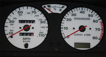 Lockwood Peugeot 106 115MPH with Rev & Rest Peg on Speedo YELLOW (G) Dial Kit