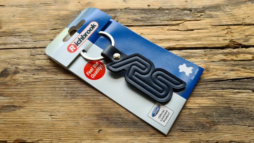 Richbrook Official Licensed BLACK Embossed Leather Keyring - Ford RS