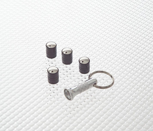 Richbrook Spinning Anti-Theft Anodised Alloy Car Wheel/Tyre Caps (4) BLACK