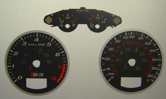 Lockwood Audi S3 DARK GREY Dial Conversion Kit C338