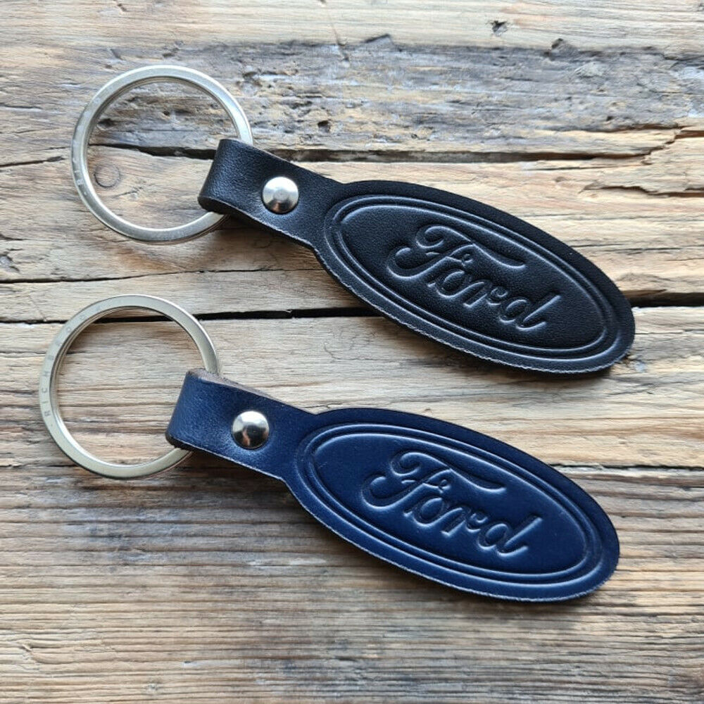 Richbrook Official Licensed BLACK Embossed Leather Keyring - Ford