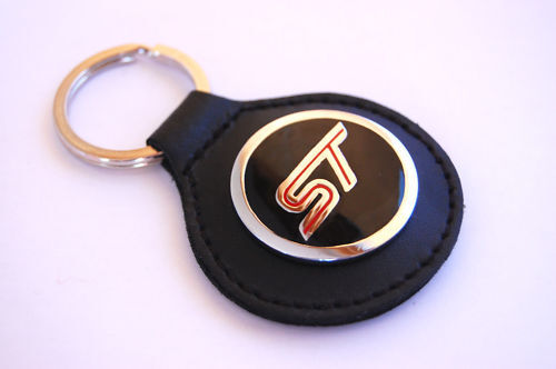 Richbrook 'Official Licensed' Ford ST Logo Keyring with BLACK Leather Key Fob