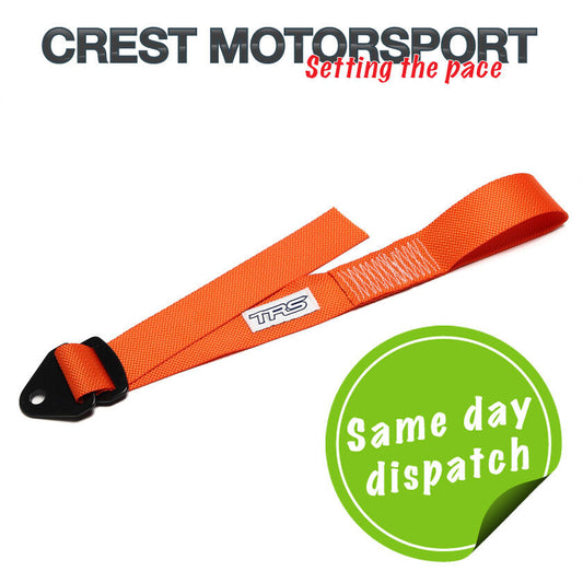 TRS Adjustable Tow Eye Strap/Loop ORANGE (MSA Compliant) Race/Rally/Competition