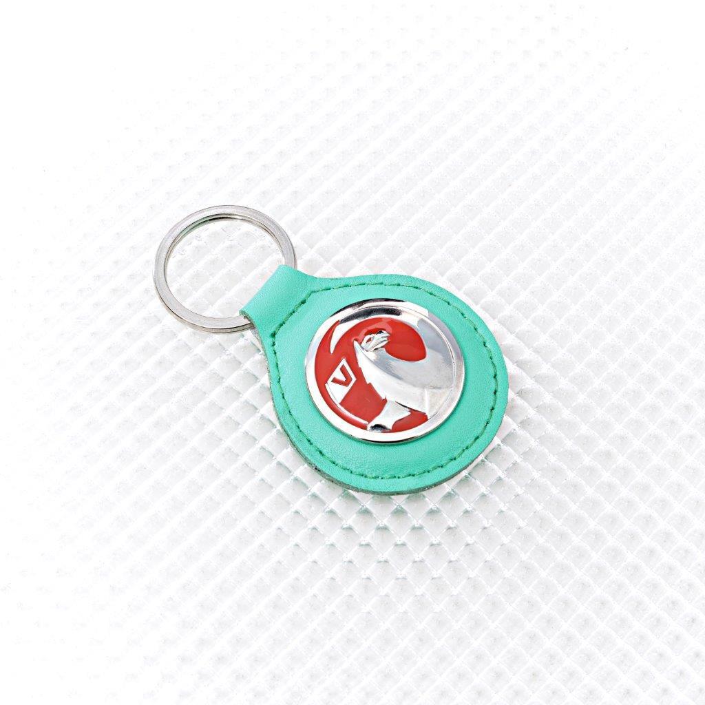 Richbrook 'Licensed' Vauxhall Logo Keyring with MINT GREEN Leather Key Fob