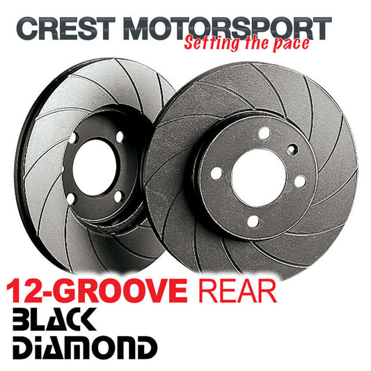 MAZDA RX8 2.6 03- BLACK DIAMOND 12-Groove Rear Brake Discs