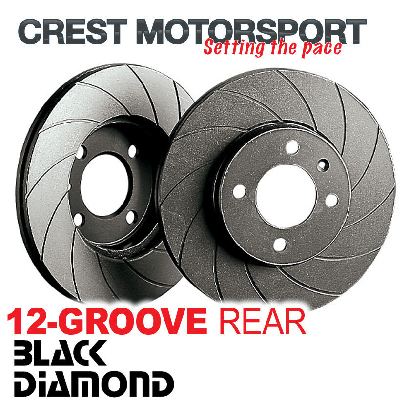 BLACK DIAMOND 12-Groove Rear Brake Discs for NISSAN 350 Z 3.5 V6 24v (Z33)