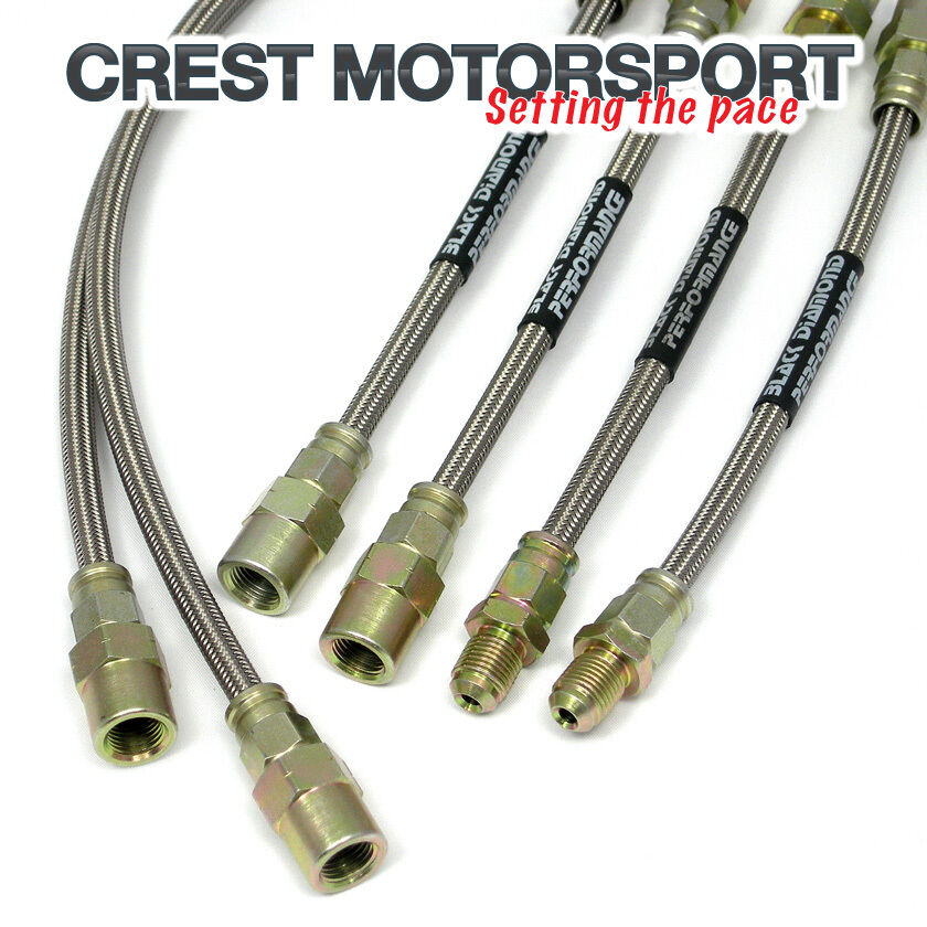 VW Golf Mk3 VR6 with Rear Discs 03/1995- BLACK DIAMOND Brake Hoses DHK146A