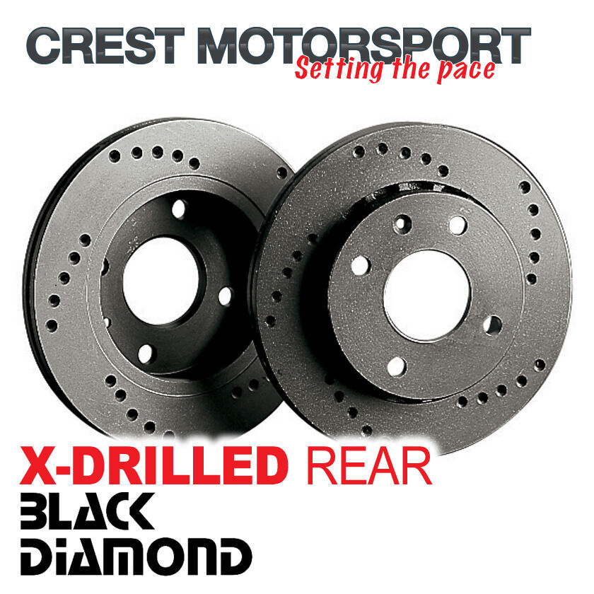 PEUGEOT 205 & 309 1.9 GTi, CTi 87-94 BLACK DIAMOND X-Drilled Rear Brake Discs